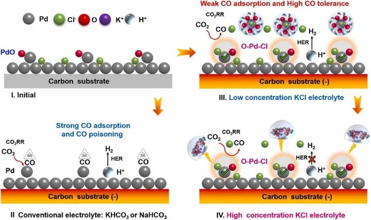 邱介山/于暢Nano Energy：FE近100%！O-Pd-Cl催化劑-電解質(zhì)界面增強(qiáng)Pd/C催化劑助力CO2電還原為CO
