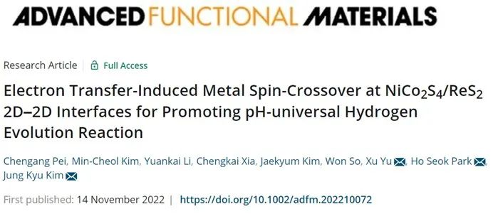 Angew.：2D-2D界面電子轉(zhuǎn)移誘導的金屬自旋交叉促進廣泛pH下的析氫反應(yīng)