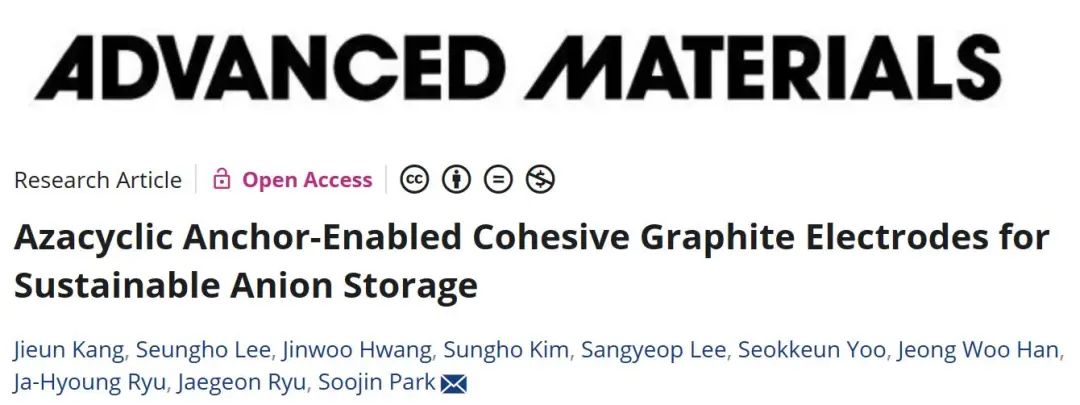 AFM：氮雜環(huán)錨定粘性石墨電極用于可持續(xù)陰離子存儲(chǔ)
