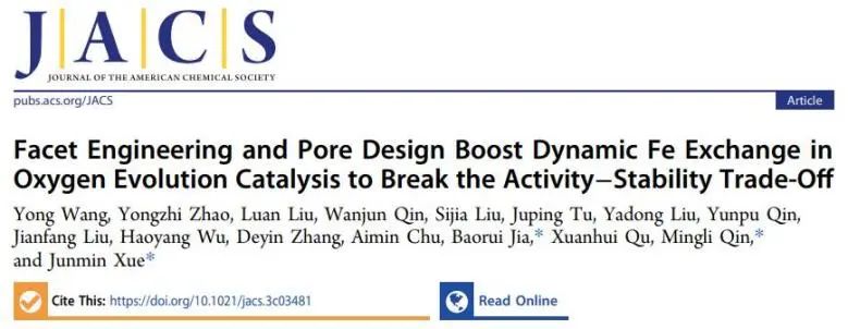 ?NUS/北科JACS：晶面工程和孔道設(shè)計(jì)促進(jìn)析氧催化動(dòng)態(tài)Fe交換，增強(qiáng)催化劑活性和穩(wěn)定性