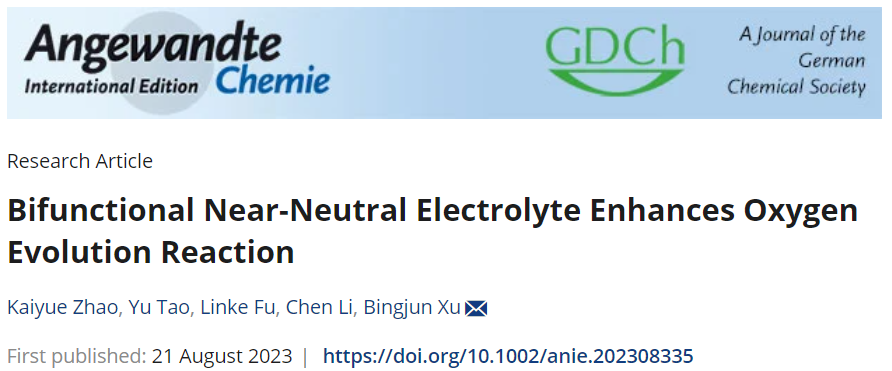 北京大學(xué)徐冰君Angew.：雙功能近中性電解質(zhì)增強(qiáng)OER