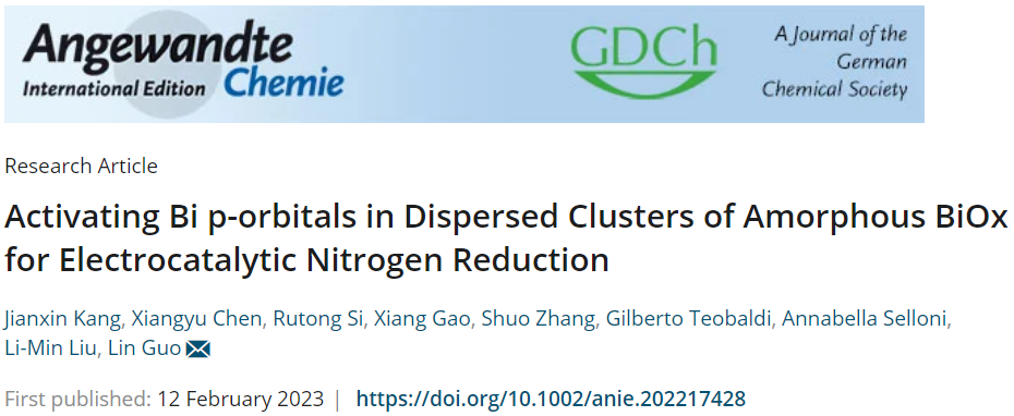 郭林/劉利民Angew.：非晶態(tài)BiOx分散簇助力電催化氮還原