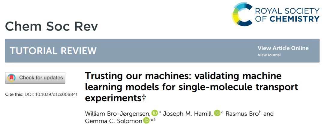 IF=60.615！Chem. Soc. Rev.概述機(jī)器學(xué)習(xí)在單分子運(yùn)輸領(lǐng)域的應(yīng)用！