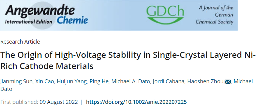 周豪慎/曹鑫最新Angew：單晶高鎳三元材料高壓穩(wěn)定性機(jī)理探究