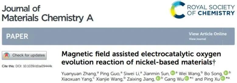 徐平/武剛JMCA: 抽絲剝繭: 探究鎳基材料在磁場(chǎng)下的OER行為