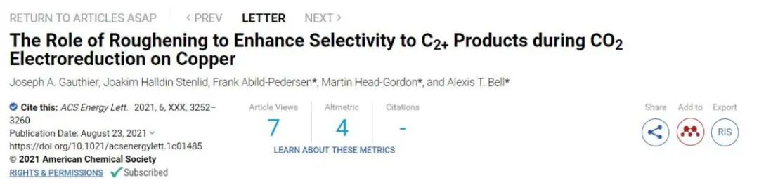 Chem. Eng. J.: 粗化銅對提高電還原CO2為C2+產(chǎn)物的選擇性的作用