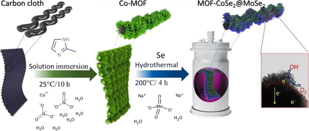 Chem. Eng. J.: 獨(dú)特核殼結(jié)構(gòu)的MOF-CoSe2@MoSe2用于電催化全分解水