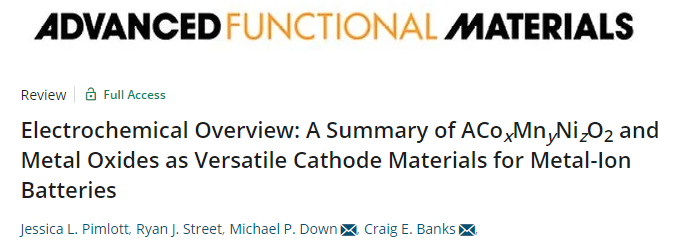 AFM：ACoxMnyNizO2和金屬氧化物作為金屬離子電池通用正極材料