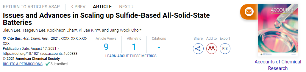Acc. Chem. Res.綜述：硫化物基全固態(tài)電池規(guī)?；膯栴}與進展