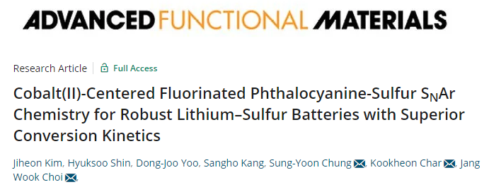 AFM：以鈷(II)為中心的氟化酞菁實(shí)現(xiàn)優(yōu)異轉(zhuǎn)換動(dòng)力學(xué)的堅(jiān)固鋰硫電池