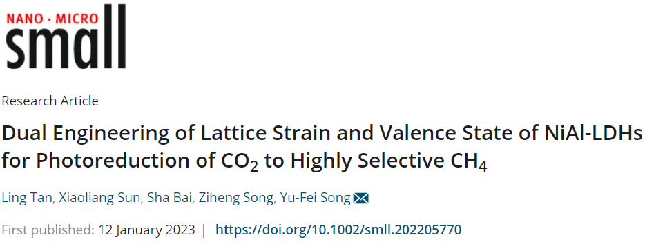 北化工Small：NiAl-LDH-S2助力高選擇性光還原CO2為CH4