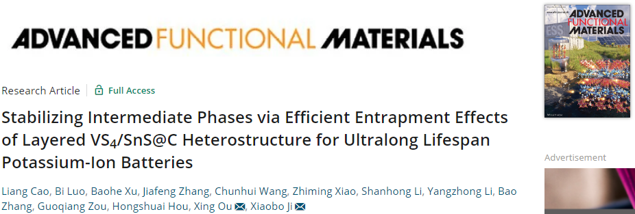 ?AFM：通過層狀VS4/SnS@C異質(zhì)結(jié)構(gòu)的高效截留效應(yīng)穩(wěn)定中間相助力超長(zhǎng)壽命鉀離子電池