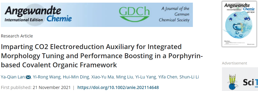 蘭亞乾/陳宜法Angew.：卟啉基COF中加入CO2電還原輔助物實(shí)現(xiàn)調(diào)節(jié)整體形態(tài)和提升性能