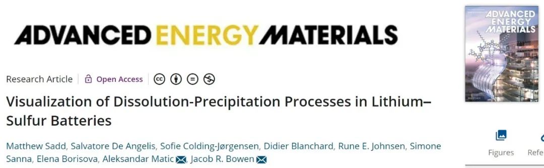 AEM：鋰硫電池溶解-沉淀過(guò)程的原位可視化