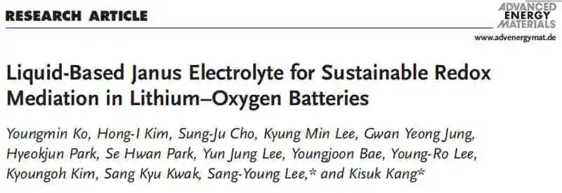 最新AEM：鋰氧電池可持續(xù)氧化還原調(diào)節(jié)的液基Janus電解液