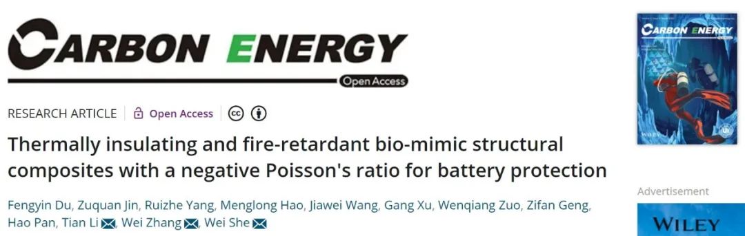 佘偉/章煒/李恬Carbon Energy：受木材啟發(fā)的隔熱阻燃材料助力電池保護(hù)