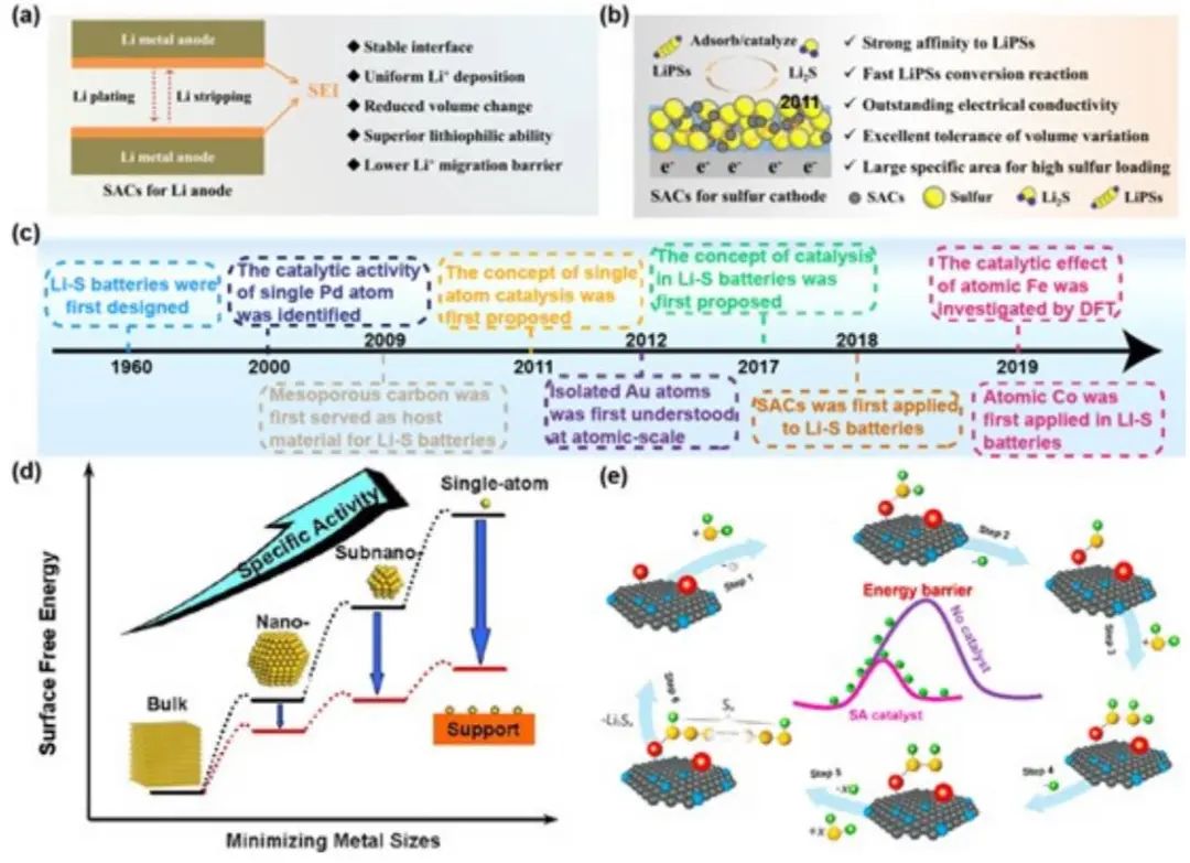 余彥/劉軍AM綜述: 高能量密度鋰硫電池單原子催化劑的開發(fā)進展