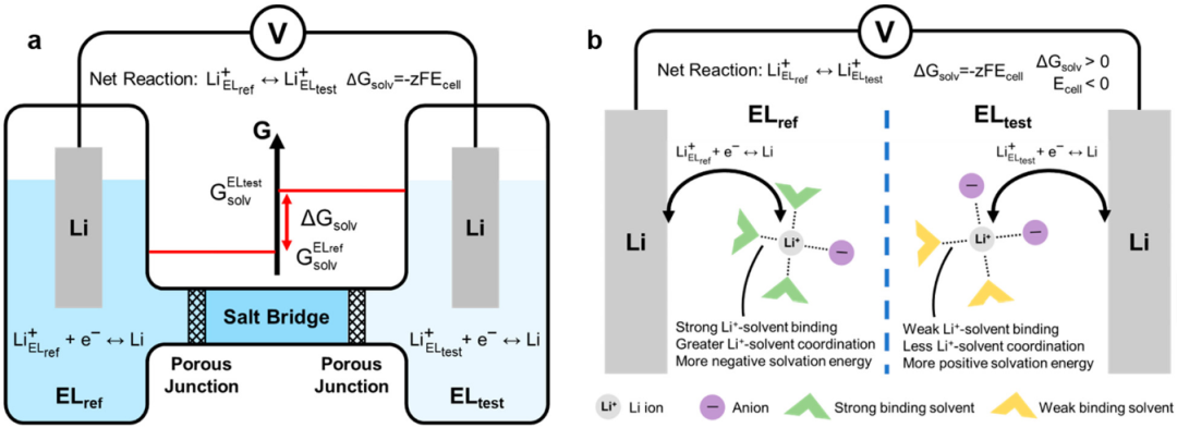 崔屹JACS：電位法測量溶劑化能及其與鋰電池循環(huán)性能的關系