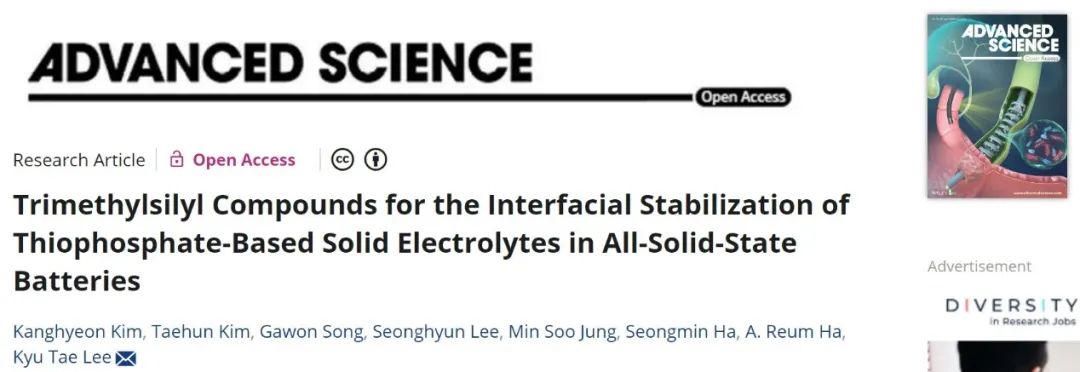 Advanced Science：電解質(zhì)添加劑穩(wěn)定硫代磷酸基固態(tài)電解質(zhì)/陰極界面