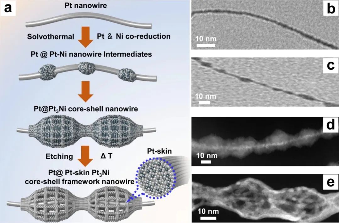 Nature子刊：介孔Pt@Pt-skin Pt3Ni核-殼骨架納米線電催化劑用于高效氧還原