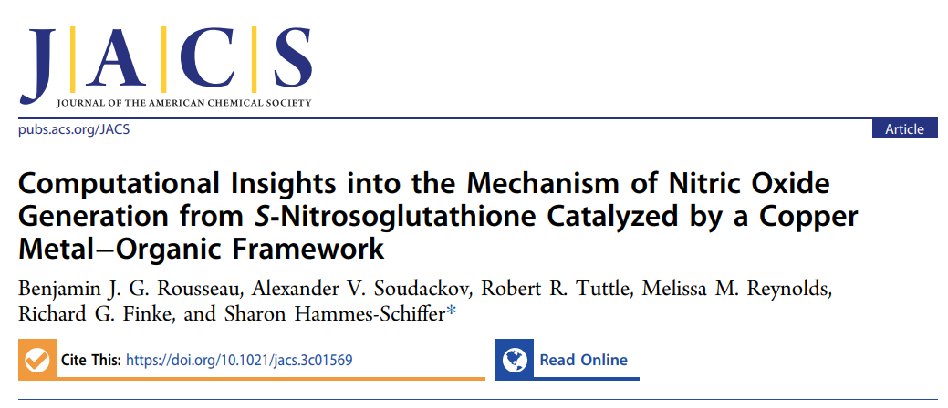 【純計算】JACS: 銅金屬-有機(jī)骨架催化S-亞硝基谷胱甘肽生成NO機(jī)制的計算研究