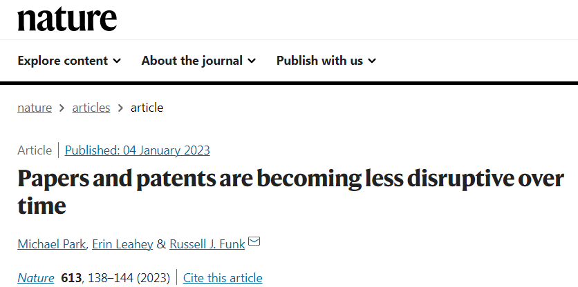 Nature：為什么近幾十年來(lái)，論文數(shù)量劇增，突破性發(fā)現(xiàn)卻減少了？