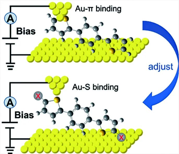 【DFT+實(shí)驗(yàn)】物理化學(xué)學(xué)報 | 武漢科技大學(xué)常帥教授團(tuán)隊：噻吩錨基對分子與電極結(jié)合構(gòu)型的影響研究