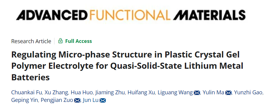 【DFT+實(shí)驗(yàn)】浙江大學(xué)陸俊教授團(tuán)隊(duì)AFM：準(zhǔn)固態(tài)鋰金屬電池塑料晶體凝膠聚合物電解質(zhì)中微相結(jié)構(gòu)的調(diào)節(jié)