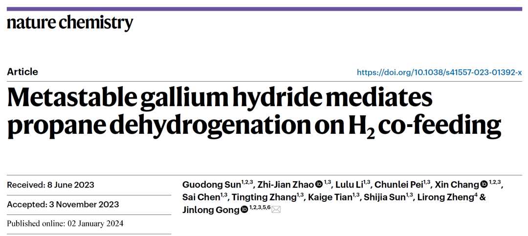 鞏金龍教授，最新Nature Chemistry！