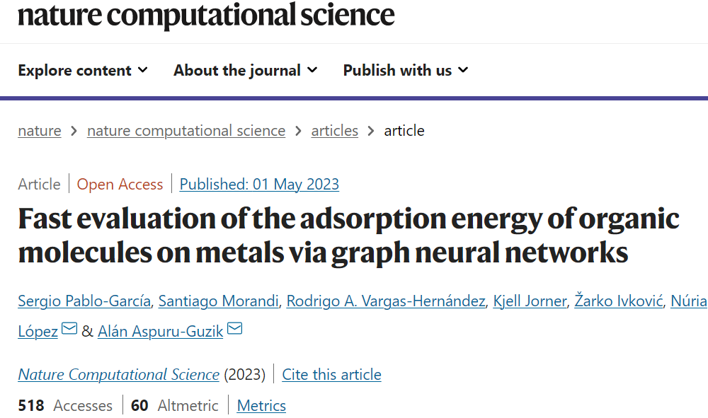 比DFT快6個(gè)數(shù)量級(jí)，圖神經(jīng)網(wǎng)絡(luò)快速評(píng)估有機(jī)分子在金屬上的吸附能