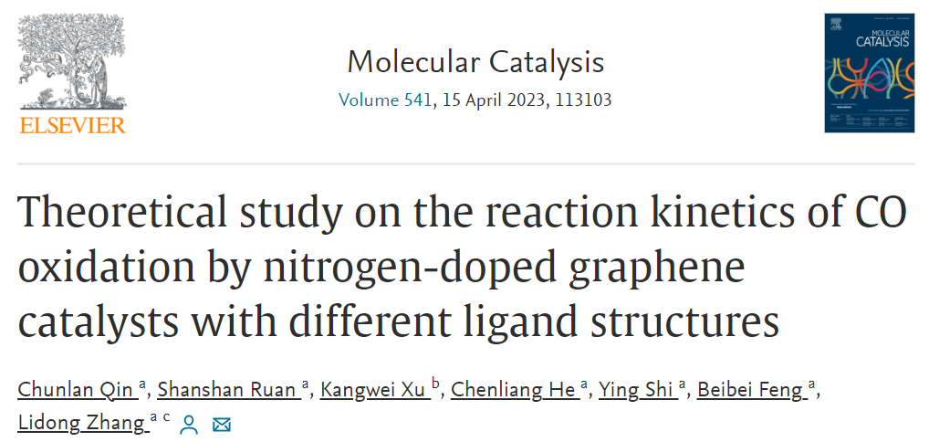 【純計(jì)算】Mol. Catal.：具有不同配體結(jié)構(gòu)的氮摻雜石墨烯催化CO氧化反應(yīng)動(dòng)力學(xué)的理論研究