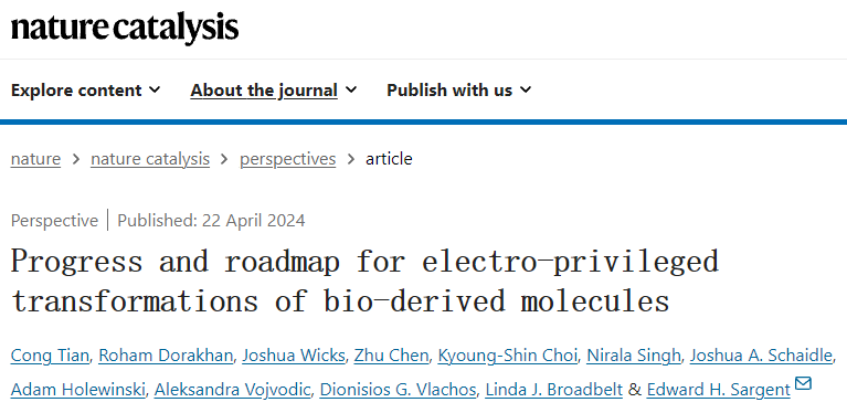 Edward H. Sargent大佬，最新Nature Catalysis！