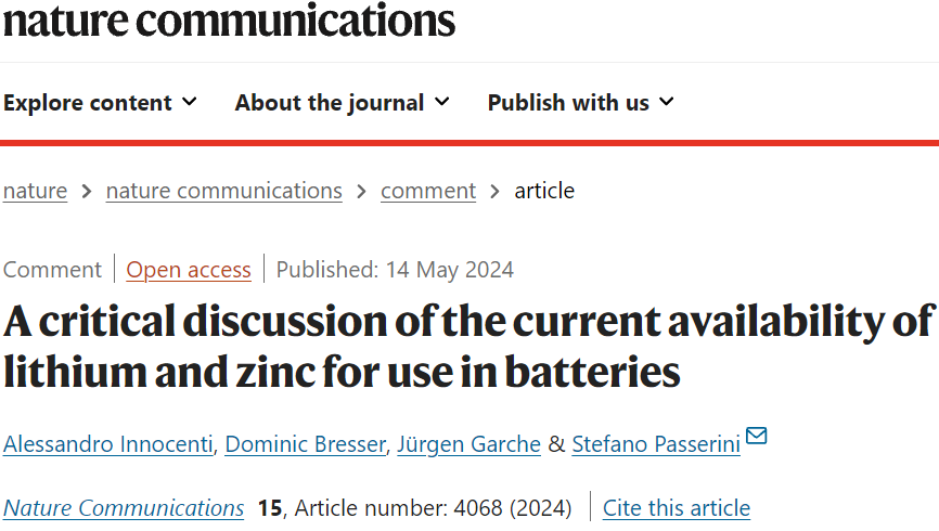 最新Nature子刊：鋅電池，未必就比鋰電池強！