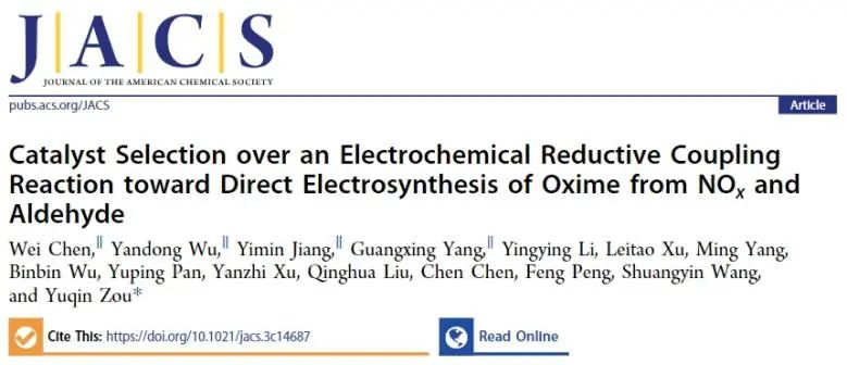 湖南大學(xué)JACS：原位/異位表征結(jié)合理論計(jì)算，篩選出合適材料用于直接電合成肟