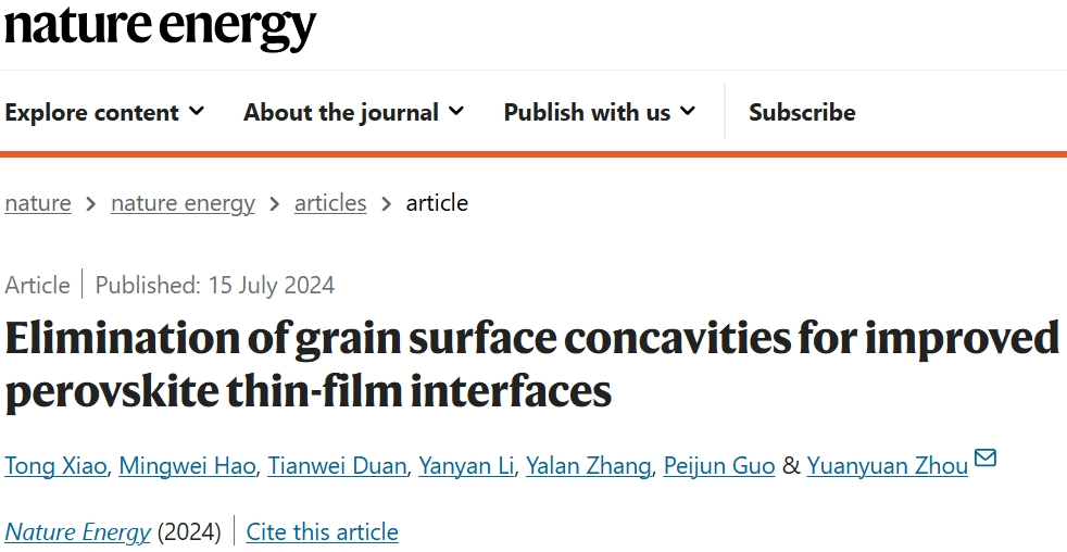 剛發(fā)Science！周圓圓團(tuán)隊(duì)再發(fā)Nature Energy！