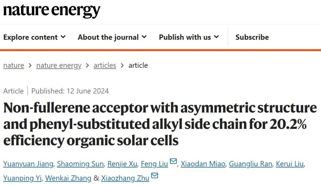 中科院化學(xué)所朱曉張/劉峰，最新Nature Energy！