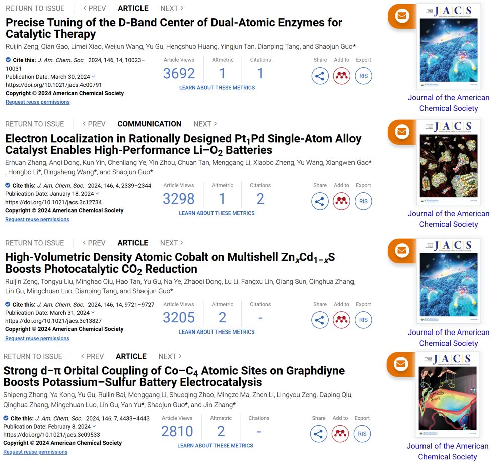 他，北大「國家杰青」，擔任三個SCI期刊的副主編，2024年已發(fā)5篇JACS！