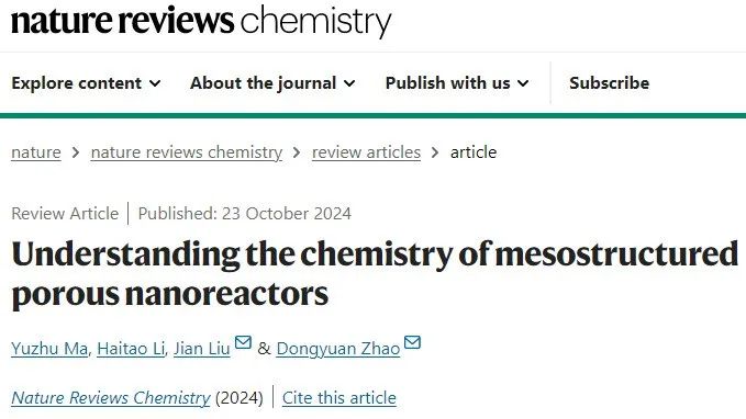 內(nèi)蒙古大學(xué)趙東元院士/劉健，最新Nat. Rev. Chem.！