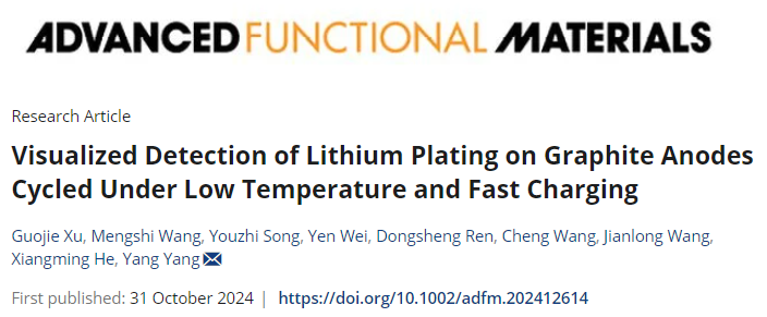 石墨析鋰可視化！清華大學(xué)，最新AFM！