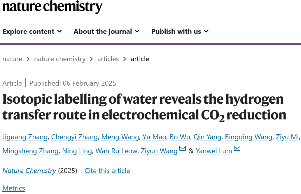 CO2還原！林彥瑋/王子運(yùn)，新發(fā)Nature Chemistry！